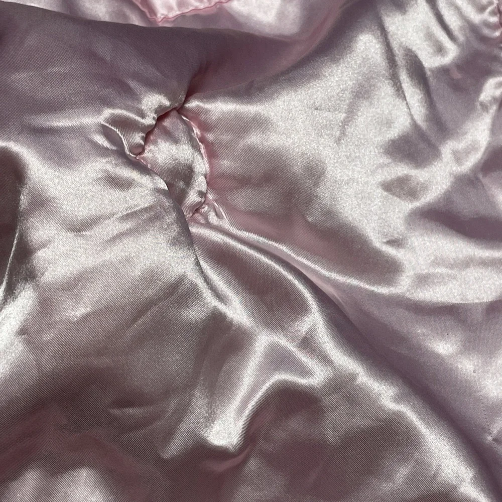 CARTERS Baby Girl Pink UNICORN Lovey Security Blanket White Pink Satin Back Read